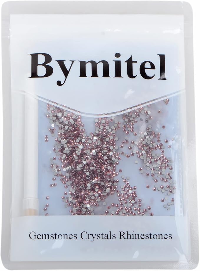 2880PCS Art Nail Rhinestones Non Hotfix Glue Fix Round Crystals Glass Flatback for DIY Jewelry Making with one Picking Pen (ss5 2880pcs, Lt. Amethyst)