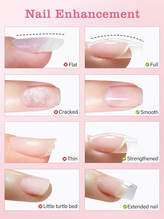 EBANKU 100ml Builder Gel for Nails Clear, Strengthener Gel Color Hard Builder, Nail Apex Building Soak off Long Lasting for DIY Art Manicure