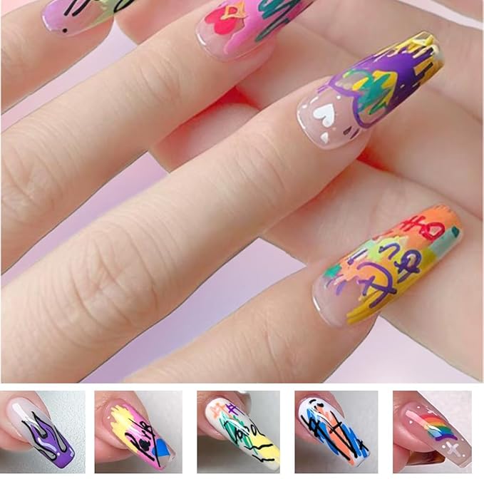 12 Colors Nail Art Pens Set,Upgrade 0.5mm Fine Tip Nail Polish Pens Set,Quick-dry Waterproof Drawing Painting Pens, Portable Nail Art Tools for Home Salon and DIY Nail Art