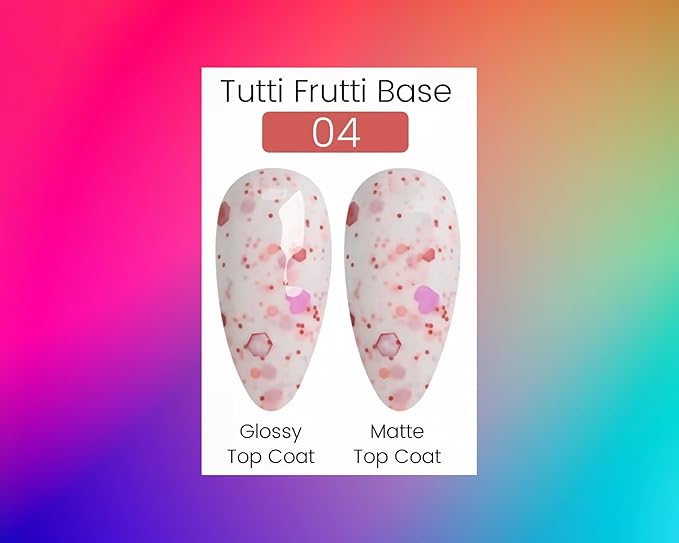 Vanzeig's Tutti-Frutti UV Gel Nail Polish Base | Milky Candy-Dipped | Durable Rubber Base Gel for Press-ons & Natural Nails | 15 ml (04)