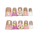 10pcs Handmade Press on Nails for Women - Medium Duck Curve 3D Thick Acrylic Fake Nails Reusable,Designer Floral Butterfly Rhinestones Bling Boho Funky Y2k Nail-art Set,XS,pink floral