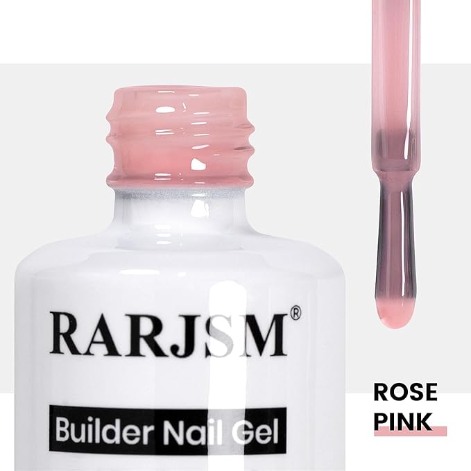 RARJSM Rubber Base Coat Gel Polish Nude Rose Pink Skin Tone Rubber Base Gel for Nails Natural Nude Color French Manicure Extend Gel Soak Off Curing Requires Single Bottle 15ml Salon Home DIY Use