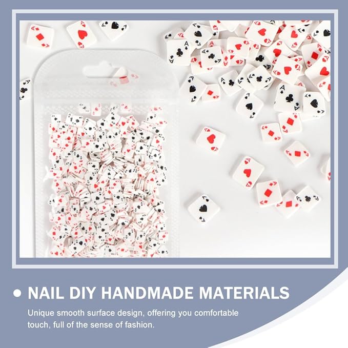 minkissy Poker Card Nail Charms Polymer Clay Nail Art Accessories for Diy Manicure 4.33X2.75In Unique Simulation Playing Card Design Durable Decoration