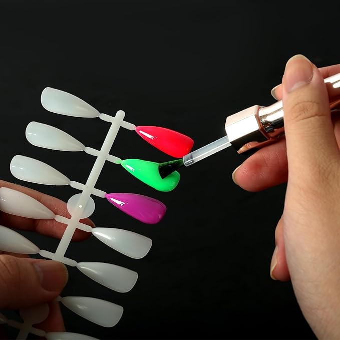 480PCS Nail Color Display Tips,Almond Shaped Premium Acrylic False Nail Tips for Gel & Regular Polish, Durable, Easy to Color – Perfect for Nail Practice & Professional Use(Nature)
