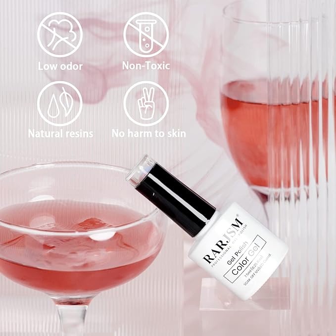 RARJSM Light Pink Pearl Gel Nail Polish Pearlescent Shell Purple Glitter Shimmer Mermaid Iridescent Nail Gel Polish Soak Off L E D U V Curing Requires Swirl Thread Effect DIY Manicure Use 7.5ML