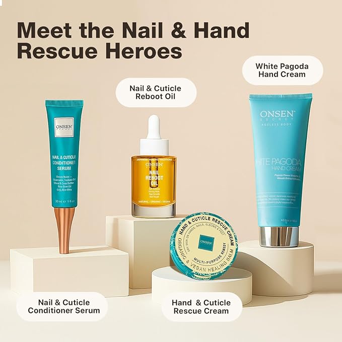Onsen Nail & Cuticle Cream Treatment w/Japanese Tsubaki, Jojoba & Lavender Oil, Shea Butter – Strengthens Nails, Softens Cuticles - Daily Repair Care (1 Count/30 ml)