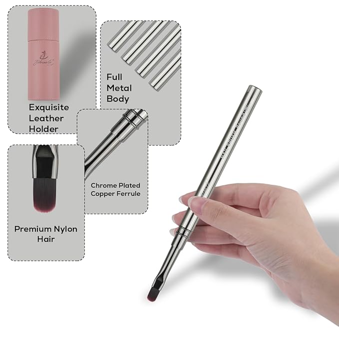 12Pcs Nail Art Brushes, Nail Gel Polish Painting Brush Nail Liner Brush, Nail Brush Gift for DIY Manicure Salon at Home (silver)