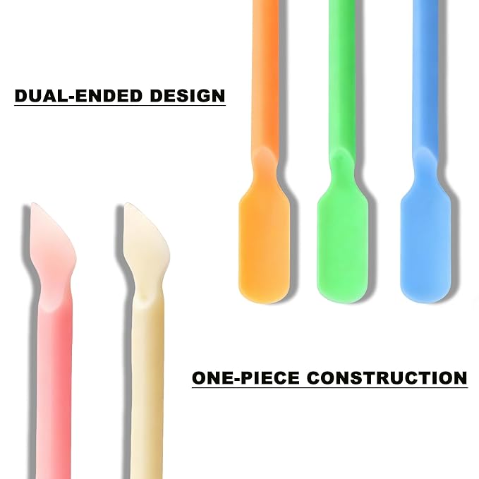 30Pcs Plastic Cuticle Pusher, Small Dual-end Dead Skin Nail Pusher Nail Dirt Cleaner Tool Gel Polish Remover Tool, Gentle Plastic Pusher, Manicure Tool