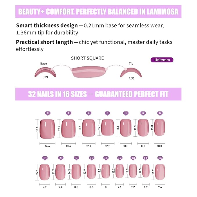 LAMIMOSA 32Pcs Cat Eye Press On Nails Short Square – Soft Gel Fake Nails in 16 Sizes in Glazed Finish, Reusable Glue on Nails Kit, MOON STONE