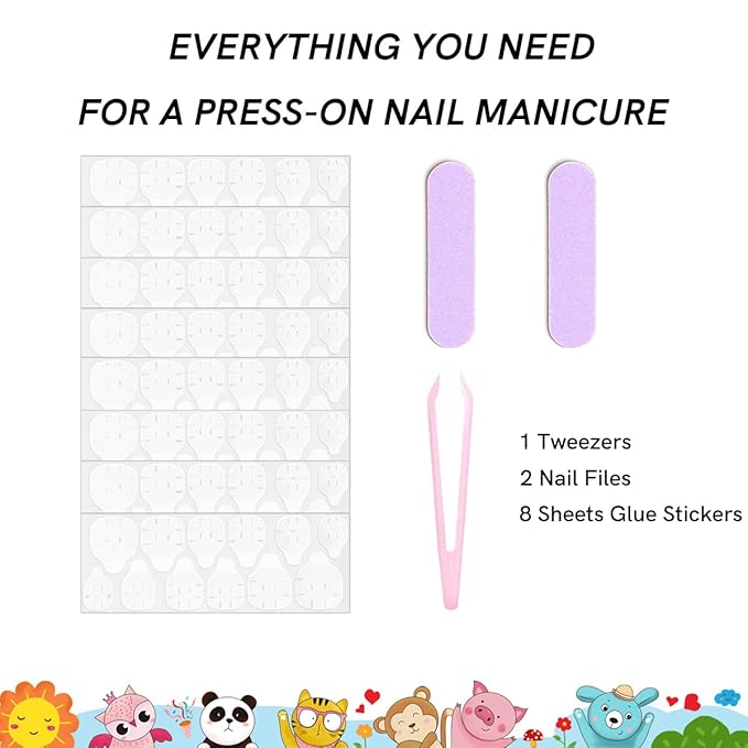 120Pcs 10 Packs Cute Short Press on Nails for Girls 5 Styles 12 Sizes Press on Nails for Kids Press ons with Heart Cactus Solid Color Designs Full Cover Acrylic Nails for Little Girl Gift DIY Manicure