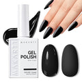 Makartt Ultra Pigmented Black Gel Nail Polish 15ml One N'Done Black Gel Polish One-Coat Soak Off High-Gloss Ceramic Shine, Salon-Grade UV Nail Art Manicure DIY Salon Home - Night Script