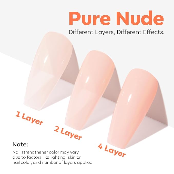 modelones Nail Strengthener and Growth Nude Pink Nail Polish Scented Nail Repair for Damaged Nails Hardener Extra Strong and Growth for Women Nail Care Natural Concealer Foundation 15 Ml 0.5 Fl Oz