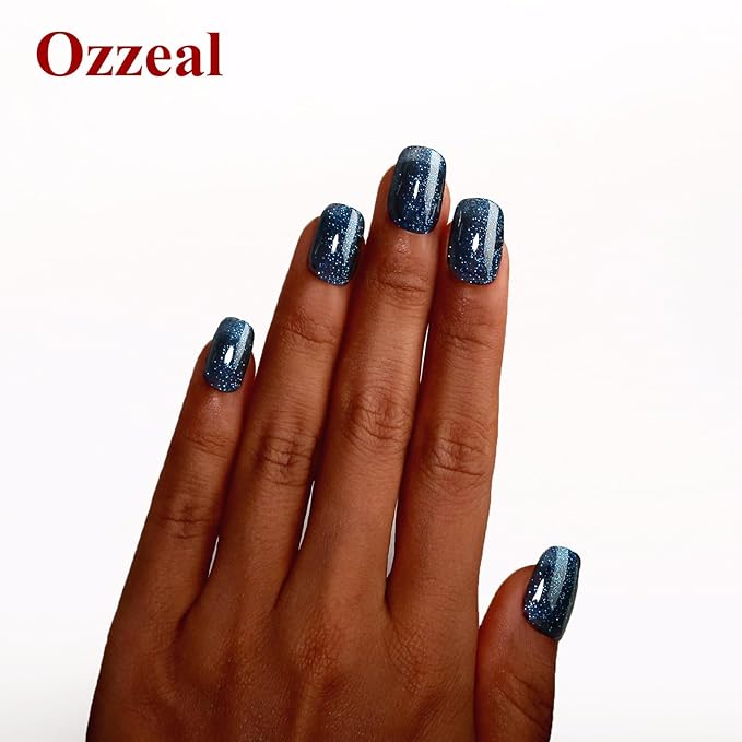 Glitter Gel Polish,Dark Navy Blue Glitter Gel Nail Polish Sparkle Shimmer Gel Glitter Nail Polish Fall Winter Soak off LED UV Gel Nail Polish for Art DIY Manicure 15ML