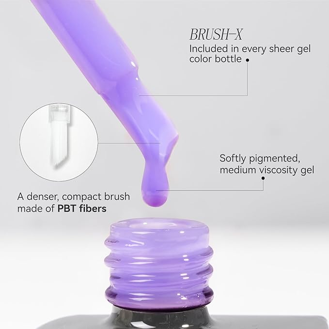 gelike ec Gel Nail Polish Lavender Color Long Lasting for Creative Manicure Artists 16ml Natural Purple - Soft Romantic Shade for Spring Collections with Smooth Brush