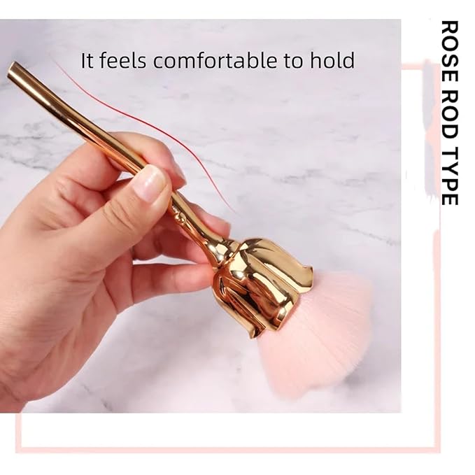 4 Pcs Nail Art Dust Powder Remover Cleaner Brush，Rose Nail Art Powder Dust Removal Brush Nail Dust Brush Soft Nail Dust Cleaning Brush for Nail Trimming Cleaning Makeup Brush Tools (Mixed-Color)