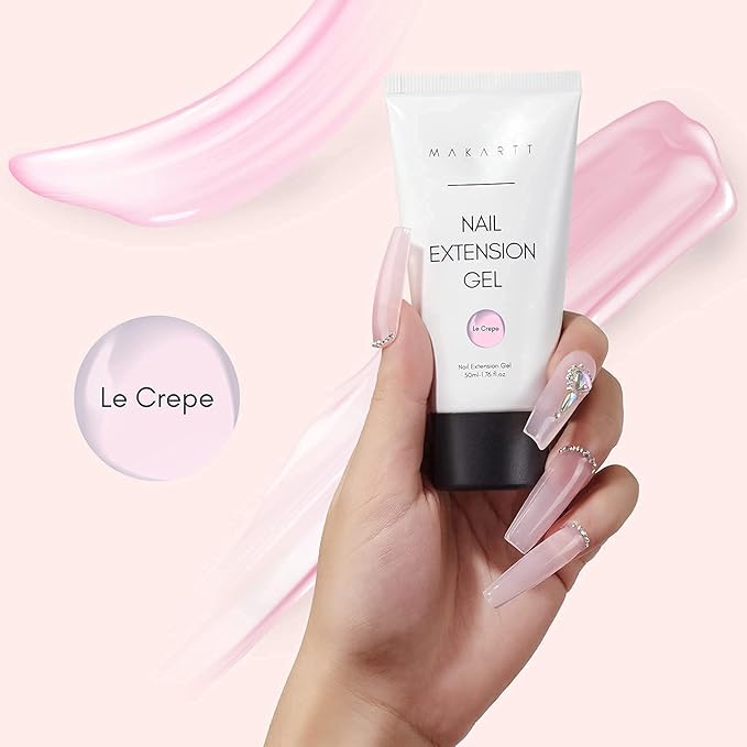 Makartt Hema-Free Poly Nail Gel Light Pink,50ML Builder for Extension, Strengthener, Hard Gels for Nails, Beauty Gift Trendy Manicure Design Salon DIY at Home