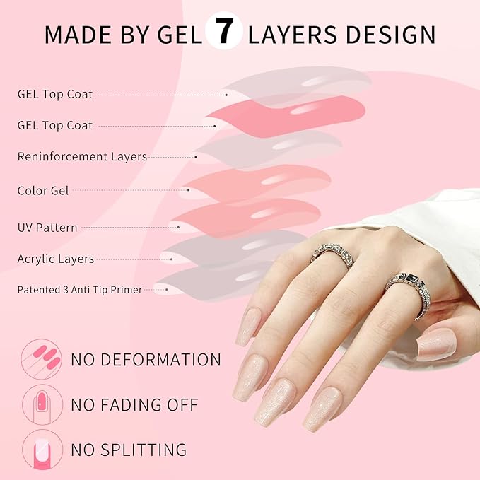 Cat Eyes Press On Nails,12 Sizes-24 Pcs Soft Gel Champagne Medium Coffin Fake Nails Kit with Nail Glue, Natural Reusable Stick On False Nails for Women and Girls (Skycloud Golden Yellow Nails) SK0823