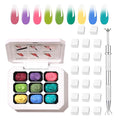 Ombre Gel Nail Polish Nail Sponges for Ombre 9 Series Colorful Blush Effect Pat Painting Gradient Blooming Gel for Ombre Nails Multistyle French Manicure Nail Art DIY Home (A4, 1)