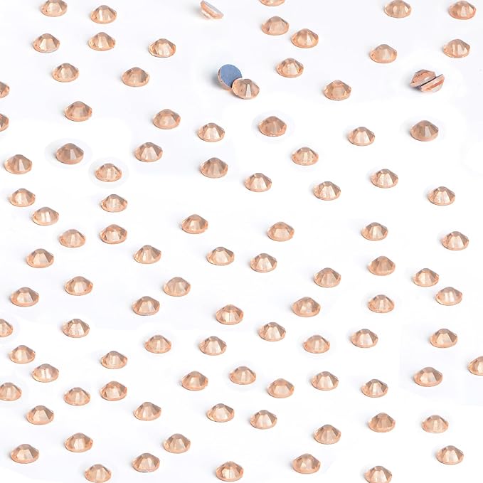 NCB 2880pcs Hotfix Rhinestones Bulk, Clear Rhinestones for Crafts Clothes, Hotfix Crystals DIY Decoration (Golden Champagne, SS16 3.8mm)