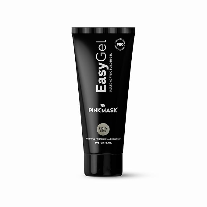 PINK MASK Easy Gel 2oz 60g- Frosty Foam, Professional Builder Enhancement Gel-Quick Nail Extension for Beginner DIY, Nail Strengthener-Long Lasting-Salon Quality-Thickening Solution