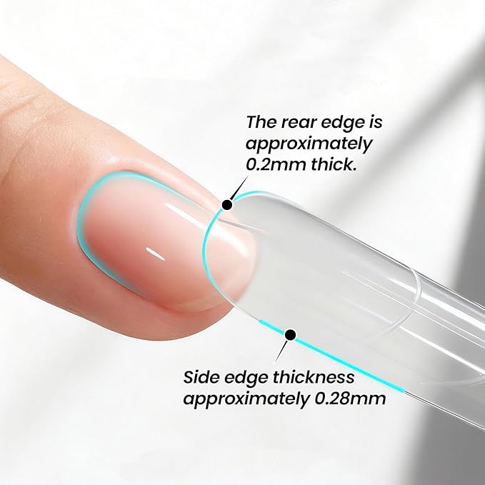 Sandwich Nail Dual Forms - 240Pcs | Almond Round Shape Nail Extension Kit with Alignment Guides | Reusable Mold for Builder Gel & Polygel (Long coffin shape)