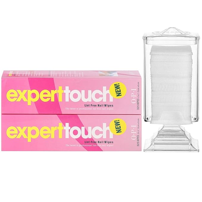 650 Pcs Lint Free Nail Wipes with Clear Acrylic Gel Polish Pad Storage