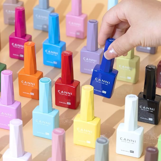 CANNI Hot Pink Gel Nail Polish, 1Pcs Neon Pink Gel Polish Pastel Bright Pink Purple Color High Gloss Soak Off U V Nail French Nail Manicure Salon DIY