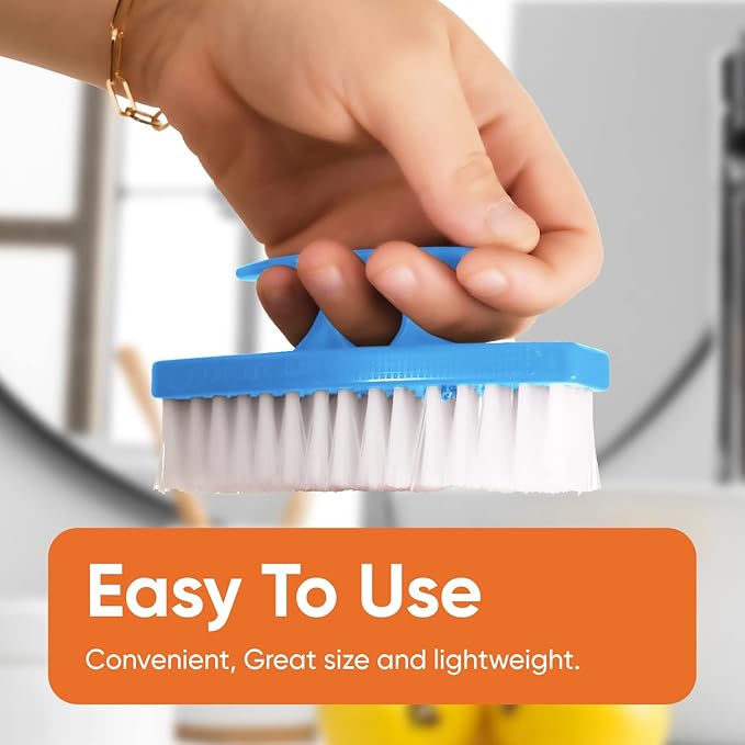 Superio Nail Brush for Cleaning Fingernails, Toe & Foot - All-Purpose Stiff Scrub Brush - Blue