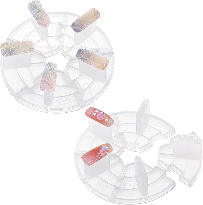 2pcs Acrylic Nail Stands Nail Stand for Press on Nails Display False Nails Holder for Painting Nails Practices Nail Art Kit Accessories, Clear