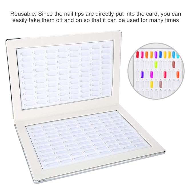 Nail Gel Color Card, High Capacity 160 Slots Nail Polish Display Chart Book, Reusable Nail Art Showing Shelf for Manicurists or DIY Enthusiasts