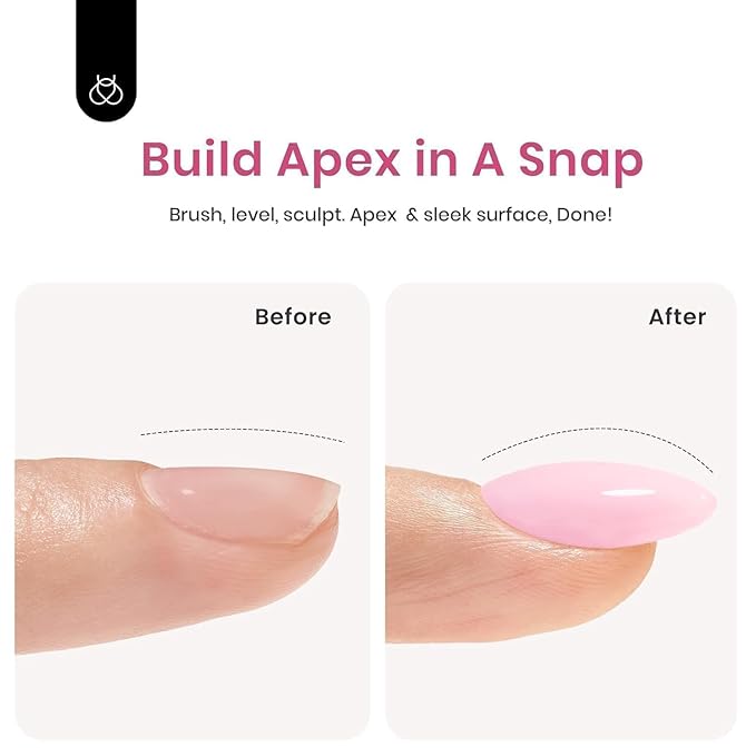 Beetles Builder Gel Set-Sheer Luck 6 Colors 8 in 1 Building Apex Strengthening Thickening Extension DIY Salon at Home for Beginner,Nude Pink Builder Nails Gel,UV & LED Lamp Needed