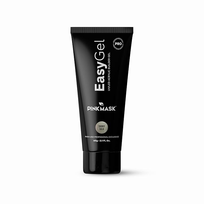 PINK MASK Easy Gel 2oz 60g- Shiny Silk, Professional Builder Enhancement Gel-Quick Nail Extension for Beginner DIY, Nail Strengthener-Long Lasting-Salon Quality-Thickening Solution