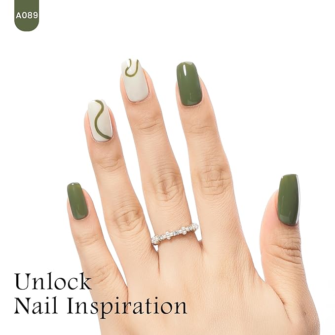 MAYCHAO 15ML Christmas Green Gel Nail Polish 1Pc Camouflage Green Gel Polish Soak Off UV LED Nail Polish Nail Art Starter Manicure Salon DIY at Home, 0.5 OZ