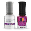 LeChat - Perfect Match Gel Polish - 40 Days In Rio - Purple and Pink Holographic Hexes and Pink Micro Glitter on a Sheer Orchid Base - (0.5 Ounce) - Easy Application - Soak Off Formula