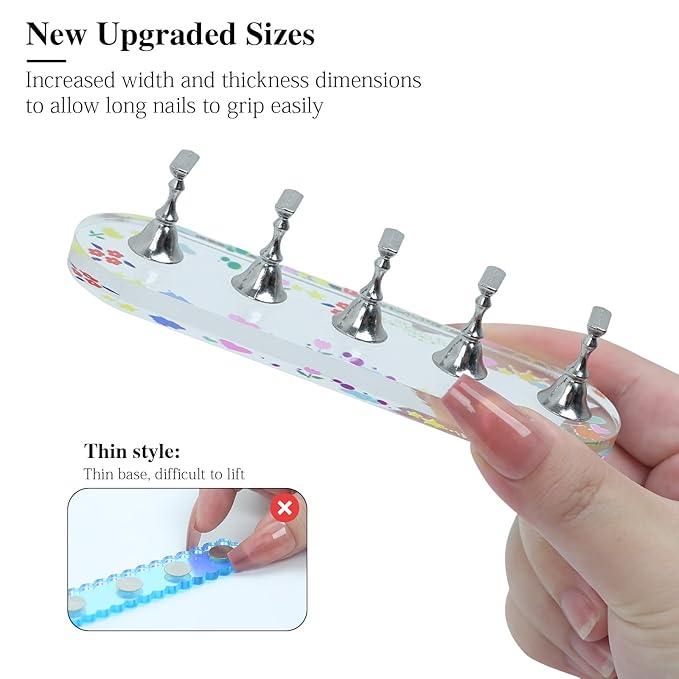 Ruteail Nail Art Display Stand - 2 Sets, 100 Pcs Reusable Stickers, Magnetic, DIY Beginner Salon Supplies