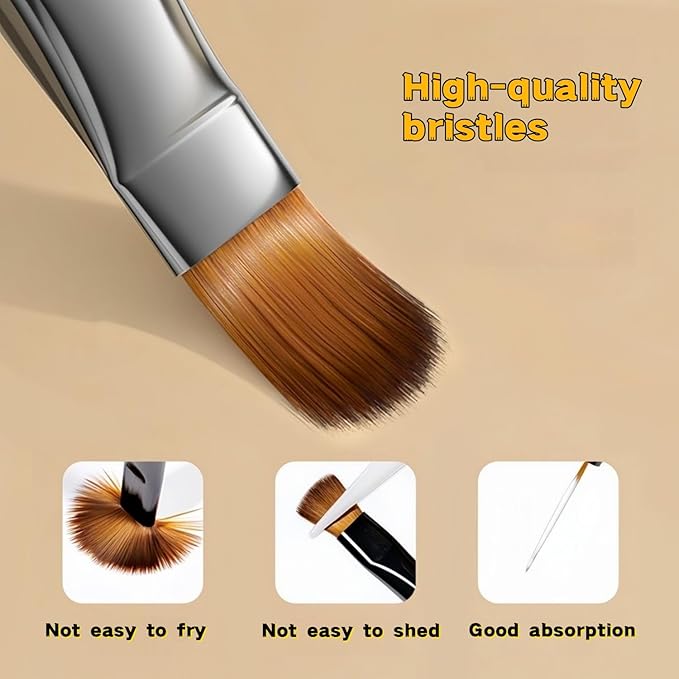 9-Piece Nail Art Brushes Set, Nail Design Tools Kit with Acrylic Nail Brush, Gel Brush, Nail Pen, Manicure Tools for Salon and Home Use, Suitable for Professionals and Beginners
