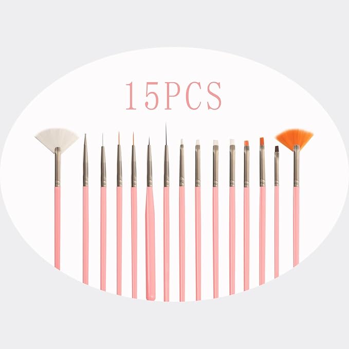 Professional Nail Art Brush Dotting Tools Kit (31pcs Pink)