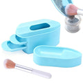 2 in 1 Dip Powder Recycling Tray System, Nail Dip Powder Storage Tray with Cleaning Brush, Container for Glitter, Sequins, Caviar Beads, Manicure Tool Kit for Home & Salon (Blue)