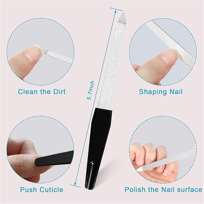 Nail Files and Buffers (10 Pack), Professional Nail File & Buffer Block for Natural Nails, 600/3000 Grit Double Sided Reusable Manicure Tools Kit for Women Home Salon &Travel