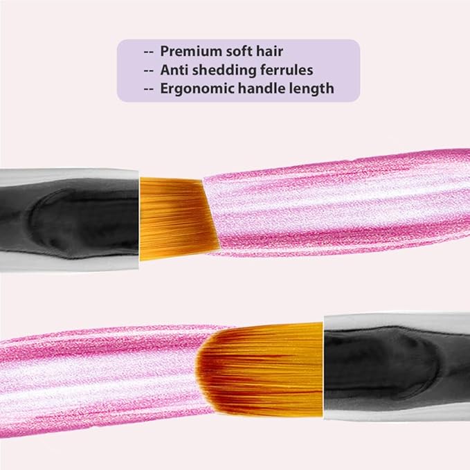 Winstonia Nail Art Brushes Set. Clean Up Brush Double Ended Tools Manicure Cuticle Cleaning Brush Nail Bed Professional Salon Result and Home Use.