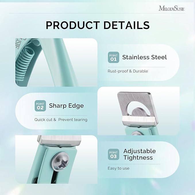 MelodySusie Acrylic Nail Clippers, Professional Nail Clippers Cutters for Acrylic Nails Fake Nail Tips, Adjustable Stainless Nail Trimmer, Manicure Tool for Salon Home Nail Art, Green