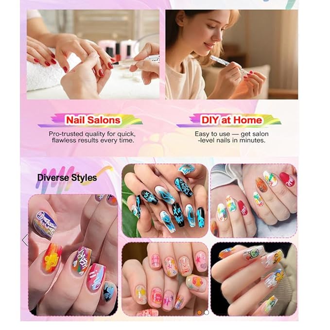 12 Colors Nail Art Pens Set with 3 Stencils, 2nd-Head Nail Art Markers Polish Pen for Drawing Painting Nail, Waterproof and Quick Dry Pen Liner Brush for Nail Beauty Gift for Christmas Easter Basket