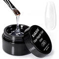 RARJSM Clear Glass Fiber Nail Repair Gel Polish for Broken Damaged Nails Strengthener Gel Base Coat Transparent Building Glass Extension Gelpolish Soak Off UV LED Curing Requires Salon Home 8ml