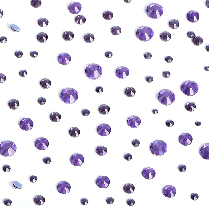 8000pcs Hotfix Rhinestones Flatback,Rhinestones for Crafts Clothes Mixed 6 Sizes, Hotfix Crystals with Wax Pencil Kit, SS4-SS30,Tazanite