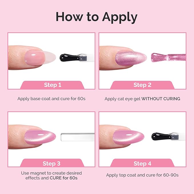 MelodySusie Ruby Gleam Red Cat Eye Set Cat Eye Gel Nail Polish Set 6 Pcs, 0.26 Fl Oz Glitter Holographic Magnetic Nail Polish with Magnet, UV Nail Polish for Nail Art Manicure Salon DIY at Home