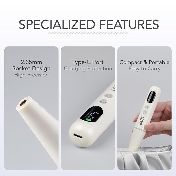 GAOY Cordless Electric Nail File, Nail Drill with LED Display for Acrylic Gel Nails, Hand Feet Trimmer Buffer Tool, Milky White
