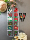 Generic 3D Acrylic Flower Nail Art Charms - 24pcs, Christmas