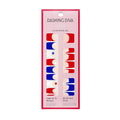 Dashing Diva Patriotic Gloss Nail Strips - All American - UV Free, Chip Resistant, Long Lasting Gel Nail Stickers - 3-Piece Manicure Set - Contains 32 Wraps, 1 Prep Pad, 1 File
