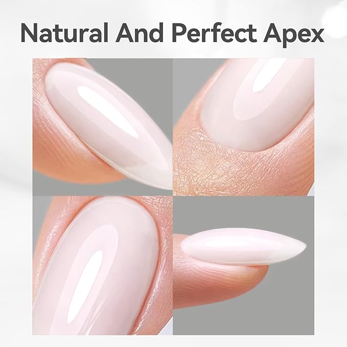 BORN PRETTY Builder Gel for Nails, 8-in-1 Milky White Clear Builder Nail Gel for Nail Apex and Gel Extension Strengthener, Nail GLue Gel Hard Gel Base Rhinestone Nail Glue Gel in a Bottle 15ml