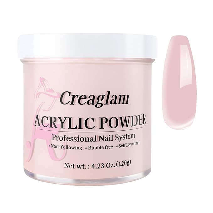 Acrylic Powder 120g 4.23oz No Lamp Needed for Nail Extensions, Bubble Free Formula Acrylic Nail Powder for 3D Art Sculpting Tips, Long Lasting Salon Quality Manicure